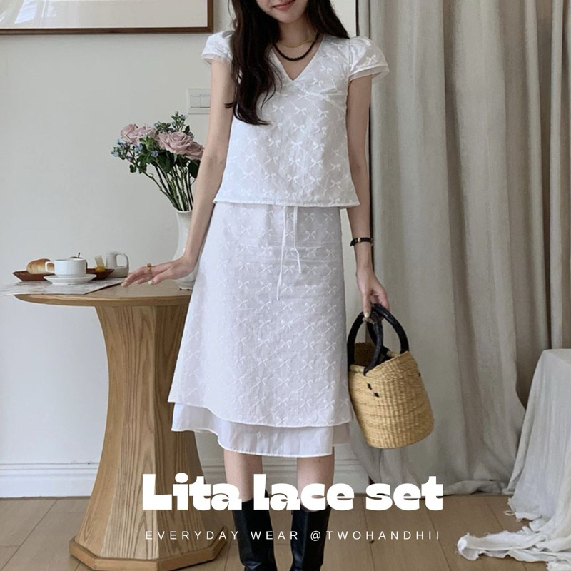 (โค้ด30%) พรี15วัน TWOHANDHII LITA LACE SET ชุดเซต เสื้อและกระโปรง