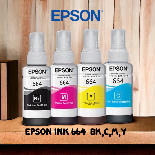 พร้อมส่ง**หมึกเติม Epson รุ่น 664 /T664 สีดำBK/สีฟ้าC/สีชมพูM/สีเหลืองY