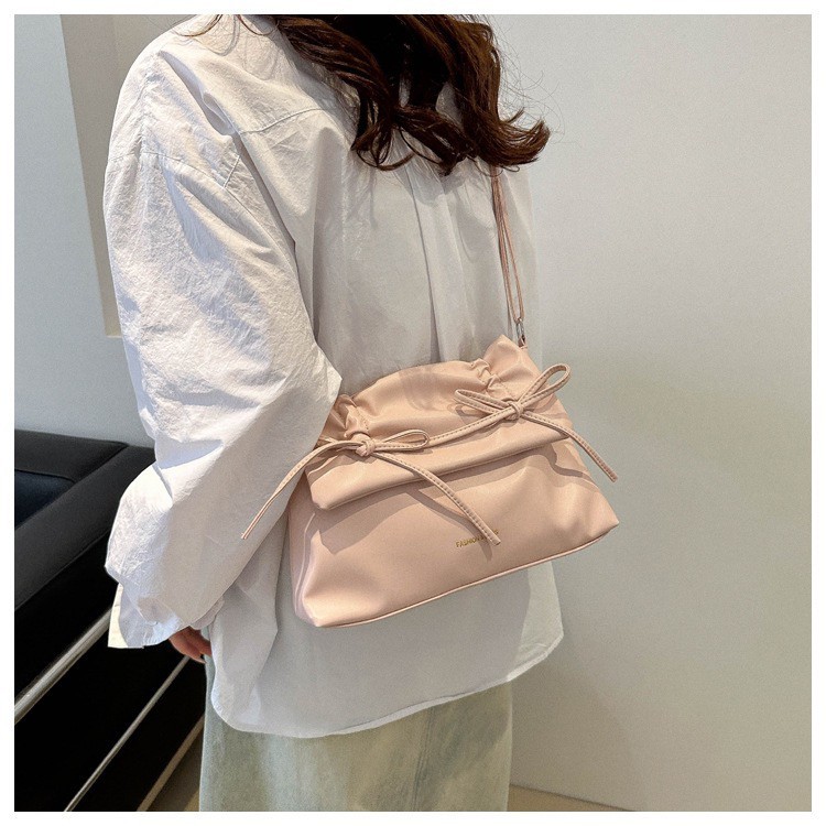 BAG-BSR🍑กระเป๋าแฟชั่นสไตล์เกาหลี ใบเล็กน่ารัก กระเป๋าสะพายข้าง สีพาสเทล ใส่ของได้เยอะ แต่งโบว์น่ารัก 🍑