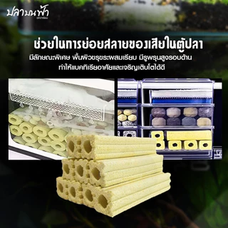 C-BAR ซีบาร์ วัสดุกรองตู้ปลา บ่อปลา ลดของเสียในน้ำทำให้น้ำใสขึ้น มีค่า pH เป็นกลาง แบคทีเรียเติบโตได้ดี