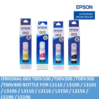 EPSON 003 หมึกแท้ 100% 4 สี BK, C, M, Y แบบแยกสี ของแท้100% !!พร้อมส่งทุกชิ้น(กล่องสี)