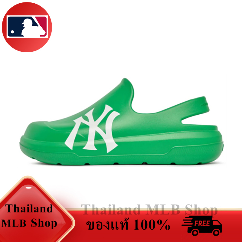 ของแท้ 100% MLB Chunky Bouncer Clog Sandals Green รองเท้าผู้ชาย รองเท้าผู้หญิง