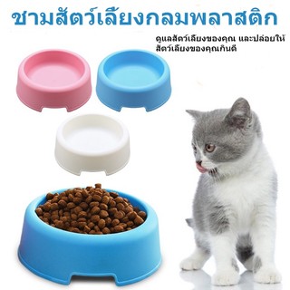 ชามสุนัขชามแมวสีลูกอมชามเดี่ยวพลาสติกน้ำหนักเบา ชามสัตว์เลี้ยง ชามสัตว์เลี้ยง