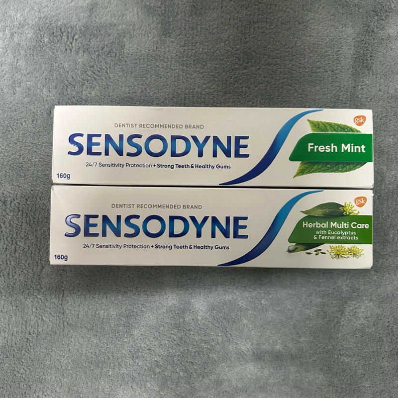 Sensodyne toothpaste sensitive protection ยาสีฟันเซ็นโซดายน์ fresh mint / herbal multi care 160 กรัม