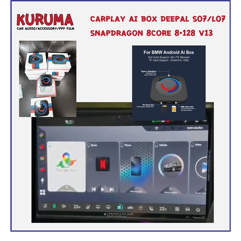 AI BOX WIRELESS CARPLAY BMW BMW ID6/7/8/9/9.5 I DEEPAL ZEEKER HYUNDAI/BYD SEALION 7