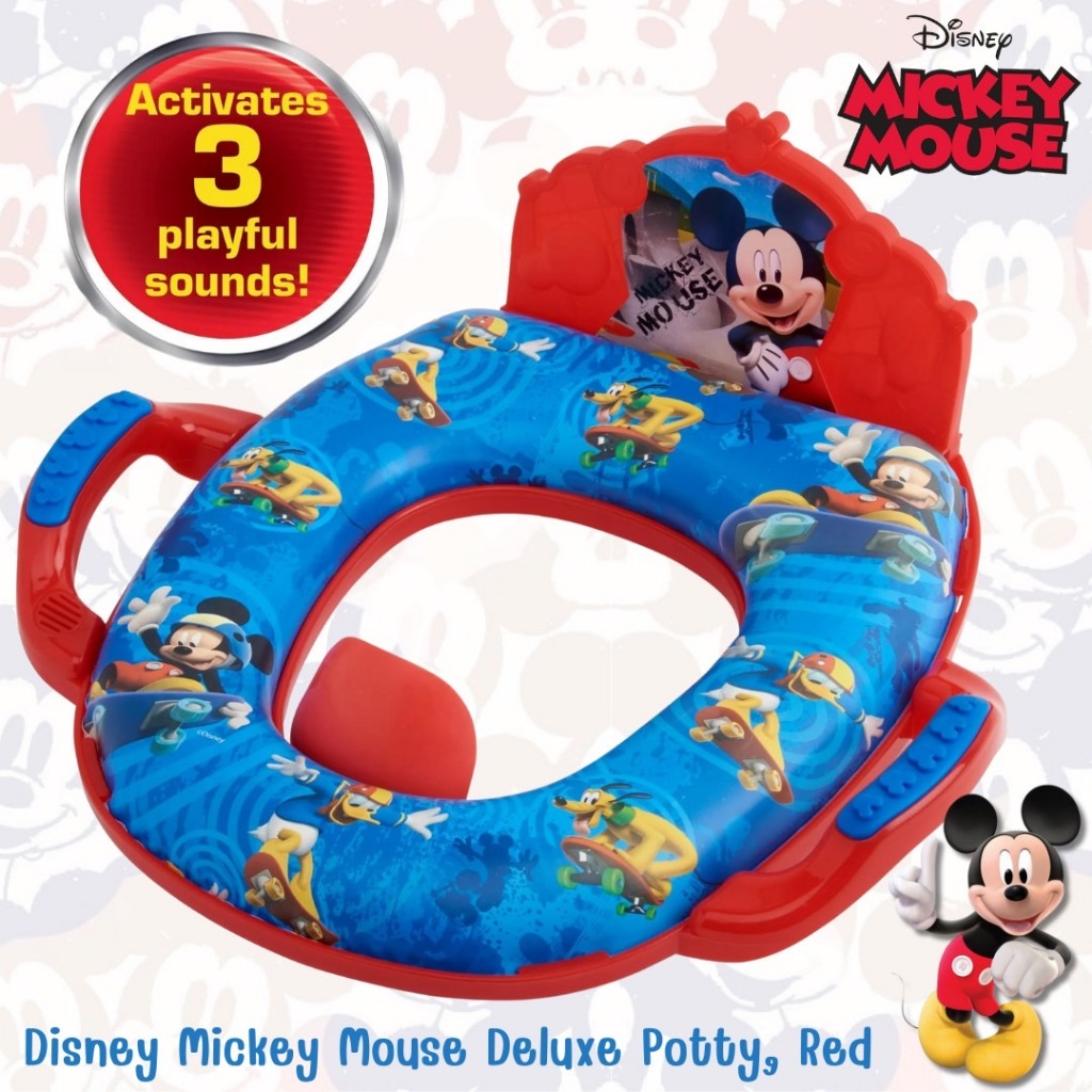 ✨ฝารองชักโครกพร้อมเสียง✨  นำเข้า🇺🇸 Tide Pods HE Laundry Disney Mickey Mouse Deluxe Potty, Red - ฝารอ