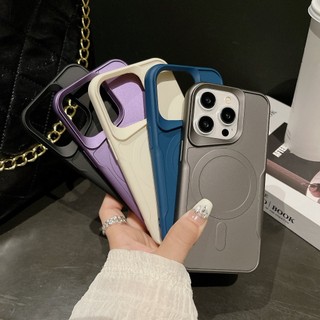 เคสชาร์จแม่เหล็กสีเมทัลลิคดีไซน์ใหม่สุดหรูหรา Magnetic Case For iPhone 15Promax 15Pro 15Plus 15 14Promax 14Pro 14Plus 14