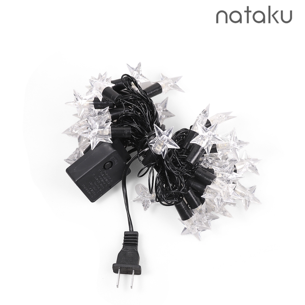 Nataku ไฟตกแต่ง LED ไฟแต่งห้อง สายยาว 5 เมตร 40 ดวง สีวอมไวท์ ปรับจังหวะไฟได้ กันน้ำ กันฝุ่น