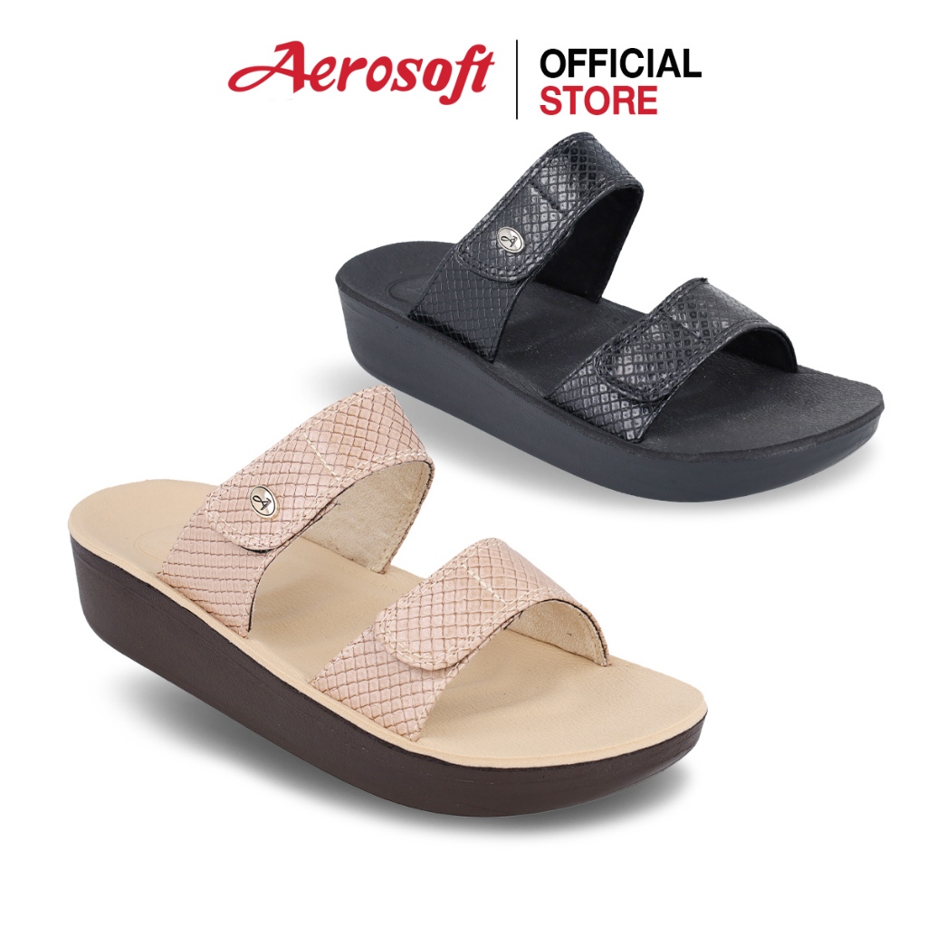 Aerosoft (แอโร่ซอฟ) รองเท้าแตะผู้หญิง แบบสวม นิ่มๆ เพื่อสุขภาพ รุ่น FW8391