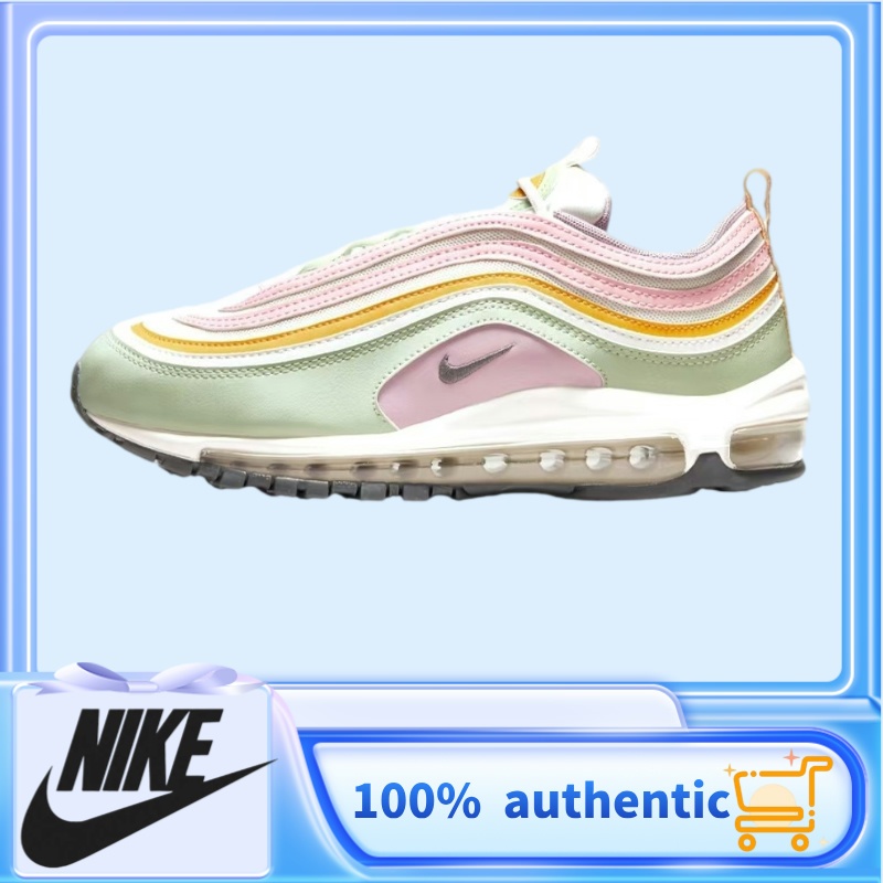 Nike AIR MAX 97 “pastel” macarons retro low top รองเท้าผ้าใบสีชมพูอ่อน ของแท้ 100%