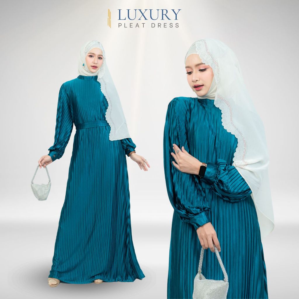 ชุดเดรส พร้อมเชือก ทรงสวยหรู ชุดออกงาน ใส่แล้วดูดี ใส่สบาย ไม่ร้อน  IM80วาริสมุสลิม