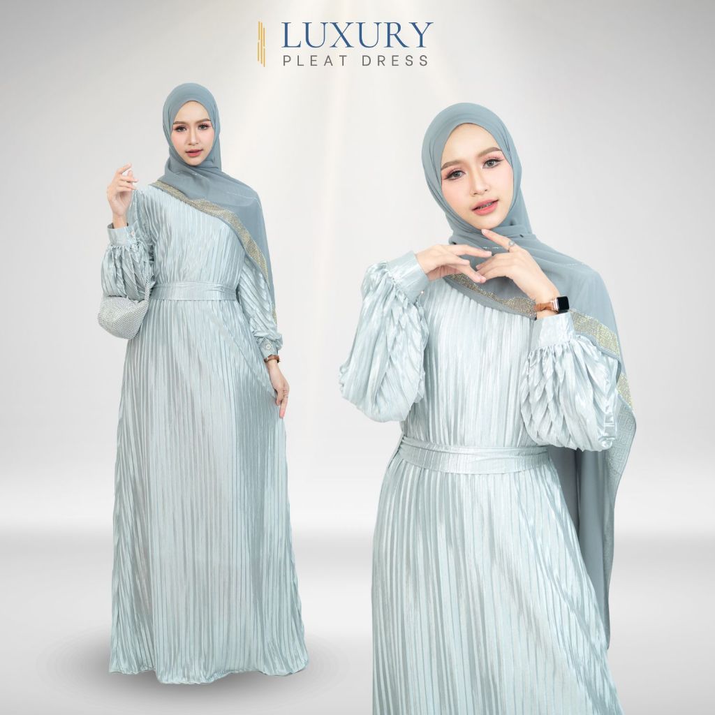 ชุดเดรส พร้อมเชือก ทรงสวยหรู ชุดออกงาน ใส่แล้วดูดี ใส่สบาย ไม่ร้อน  IM80วาริสมุสลิม