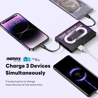 [ CCC ] Remax Power Bank 10000mAh RPP-533 - แบตสำรอง ชาร์จไว มีสายในตัว USB Type-c และ L Cable ชาร์จเร็ว 3.0