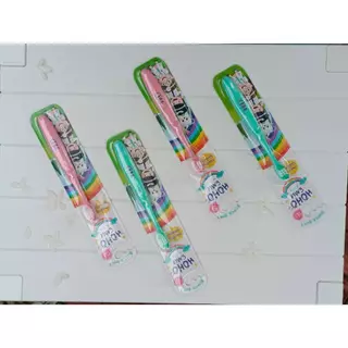 HOHOEMU โฮโฮเอมุ แปรงสีฟันเด็ก 0.5-6 ปี แพ็ค 4 คละสี