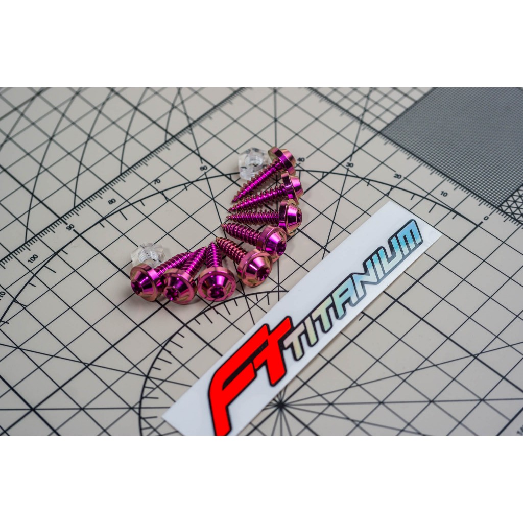 น็อตไทเทเนียม ยึดฝาครอบไส้กรองอากาศ Forza350 ครบชุด 7 ตัว { หัวดาวเรียบ }