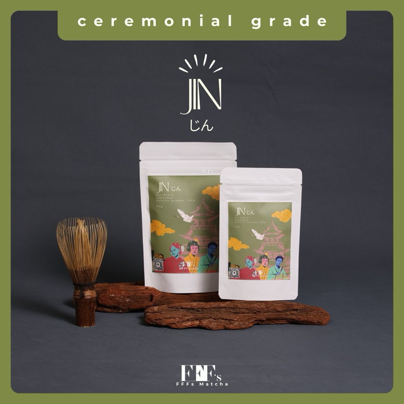 FFFs Matcha | Uji JIN (じん) โทนสาหร่าย - ceremonial grade (Kyoto) | Japanese Matcha Powder ผงมัทฉะ 100%