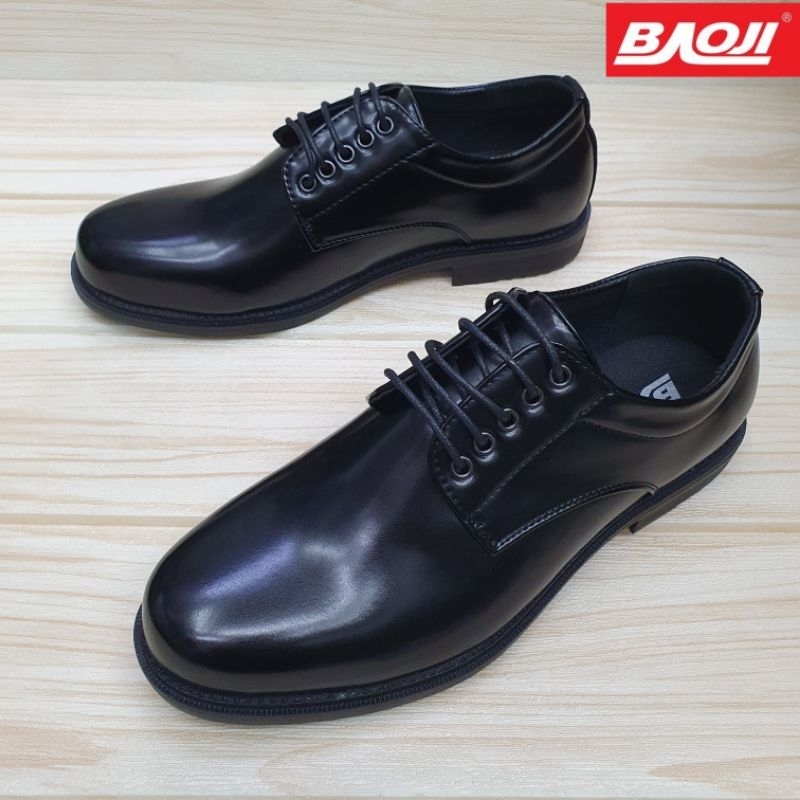 Baoji BJ8000 รองเท้าคัทชูชายผูกเชือกสีดำ ไซส์ 41-46