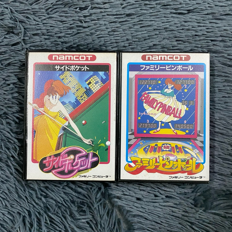 งานกล่องตลับแท้เครื่อง Famicom เกมส์ 1.Side Pocket 2.Family Pinball ตลับเปิดติดคัดสภาพสวยพร้อมคู่มือ