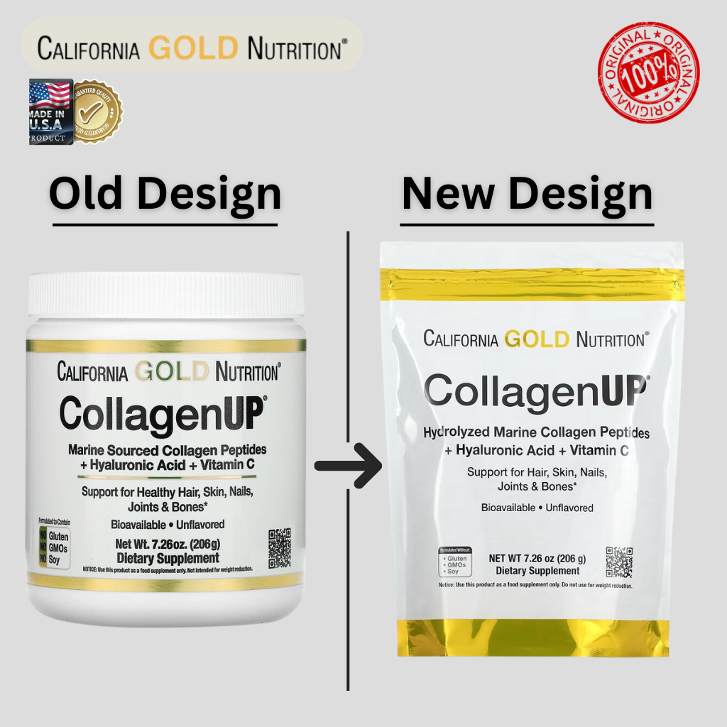 CollagenUP Powder | คอลลาเจน + วิตามินซี + ไฮยารูรอน | California Gold | 206g | แท้พร้อมส่ง