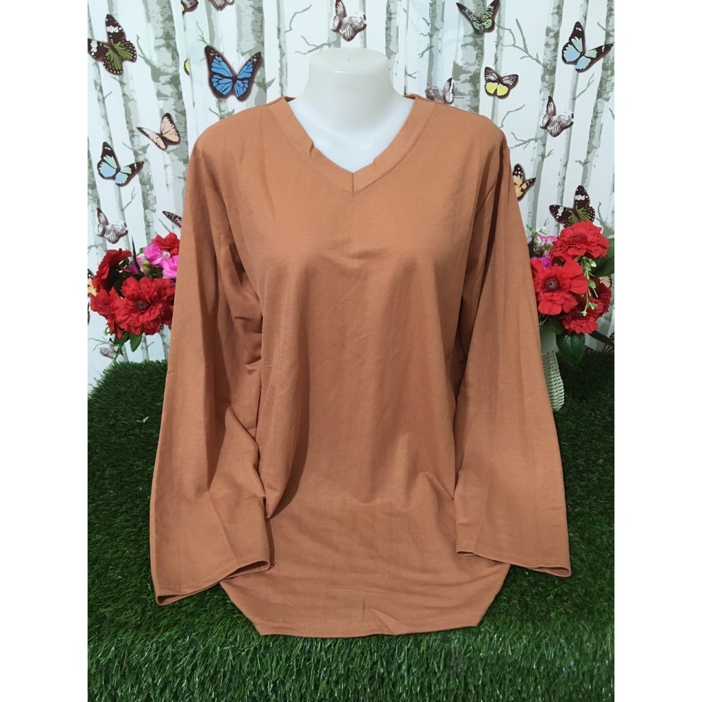 เสื้อยืดแขนยาว ชาย-หญิง สีพื้น cotton เสื้อยืดราคาส่ง คอวีแขนยาว รุ่น150