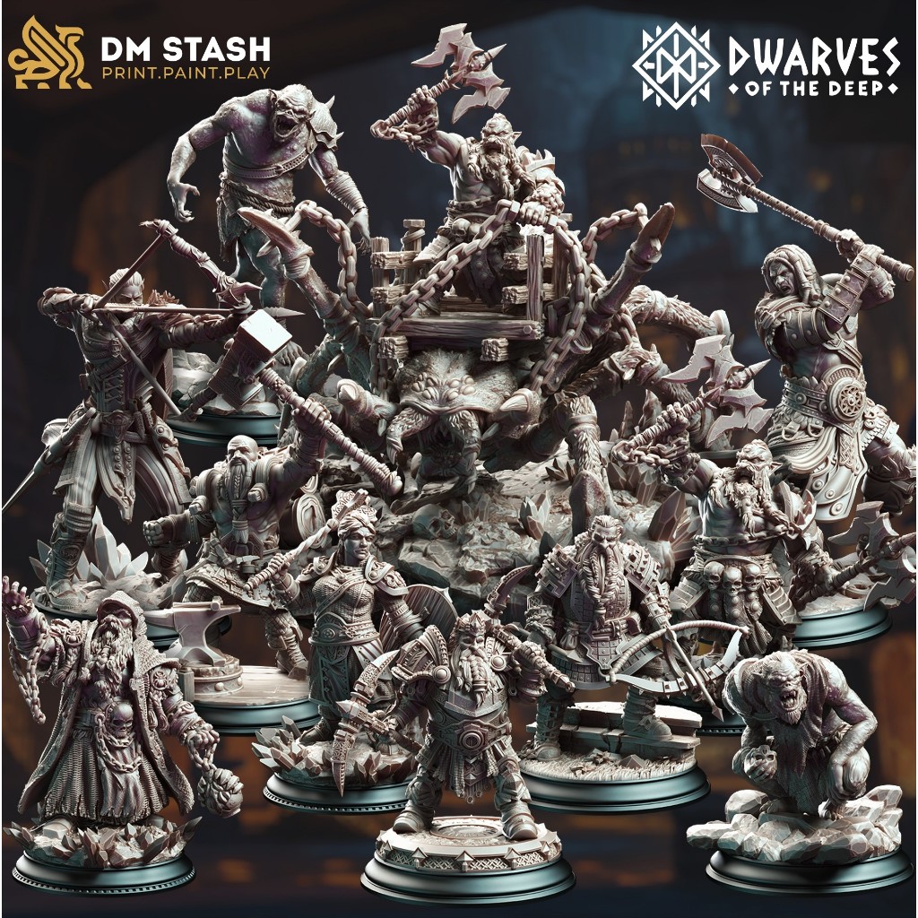 [5 FREE 1] DnD Dwarves of the Deep - RPG Miniatures 32mm