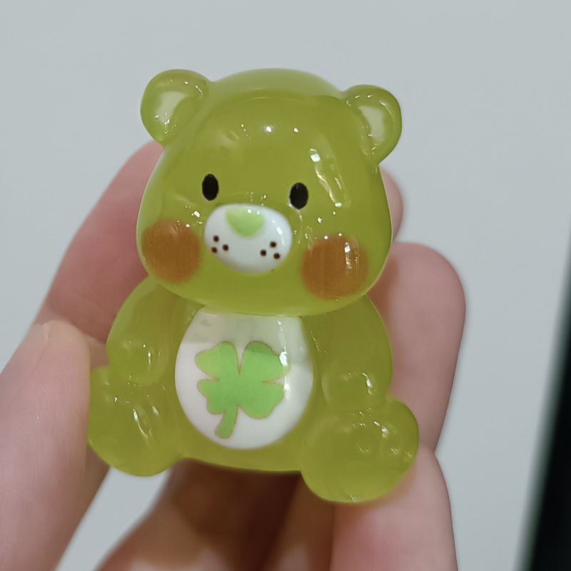 Carebears แคร์แบร์สีเขียวอ่อนมะนาว เรซิ่นเรืองแสง เรซิ่น diy