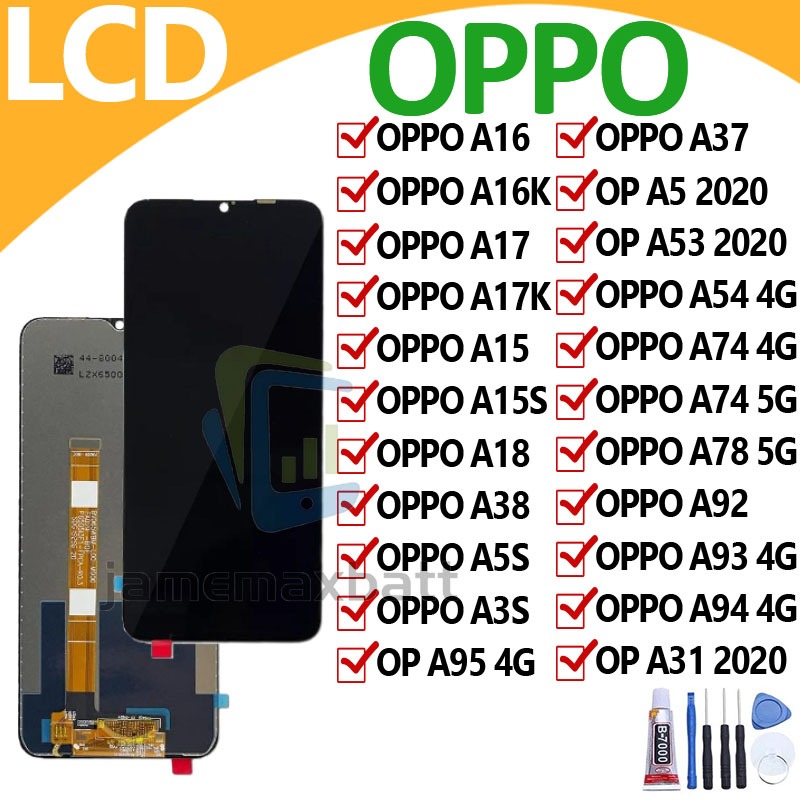 หน้าจอ LCD จอ oppo ทุกรุ่น A5S,A3S,A15,A15S,A16,A1K,A37,A52,A92,A53,A54,A83,F1S,F5,F7,F9,A5 (2020),A9 (2020),A31 (2020)