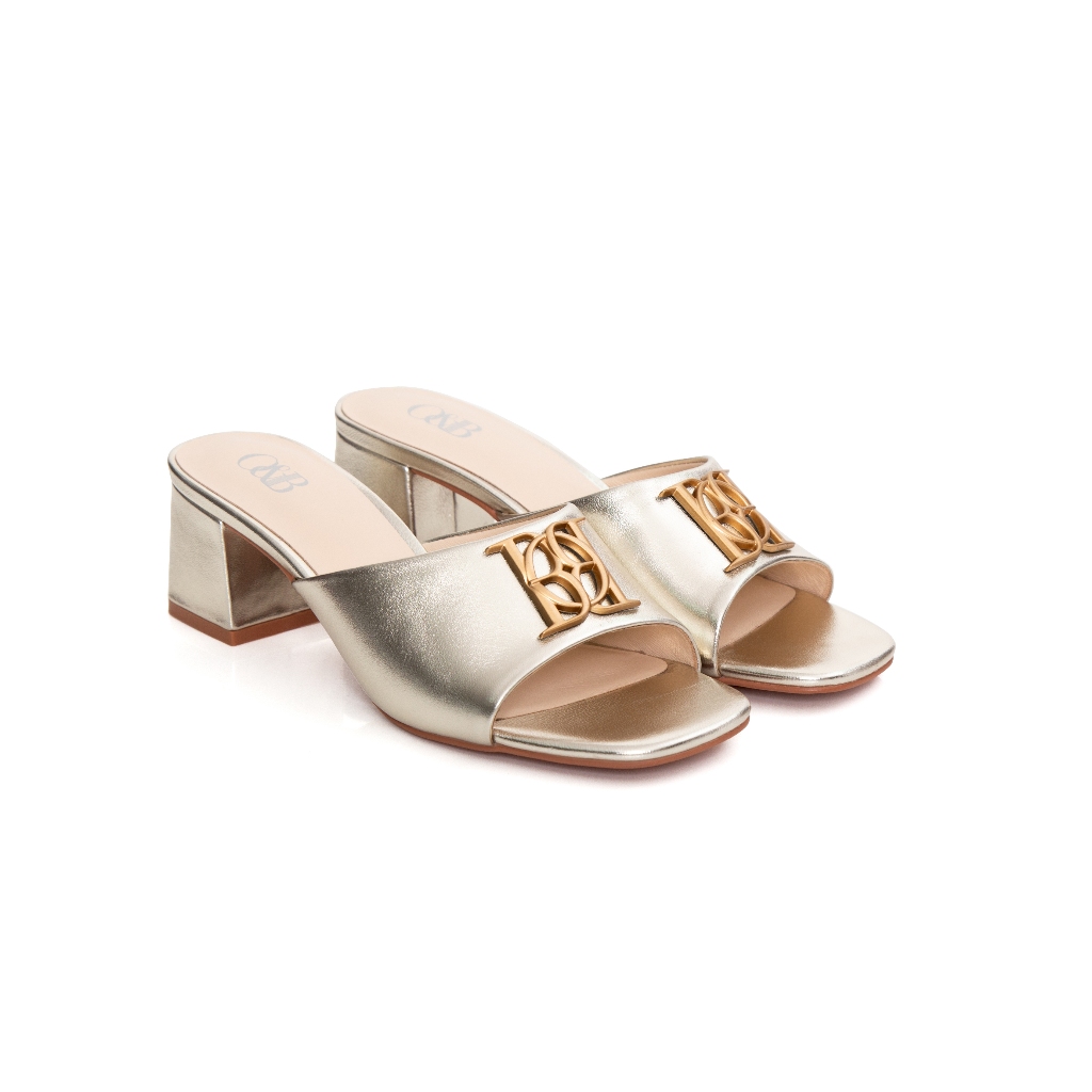 O&B รองเท้าส้นสูงหนังแกะ รุ่น COVENT HEELS IN SPARKLING GOLD-11211SS32277F_F4GDXX