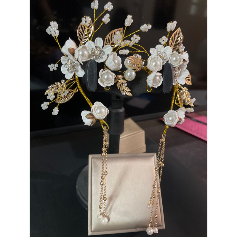 จรหูเครื่องประดับหูดอกไม้ทัดหูเครื่องประดับชุดไทย สินค้าพร้อมส่งงานทำมือ🇹🇭ไม่ตรงปกคืนเงิน