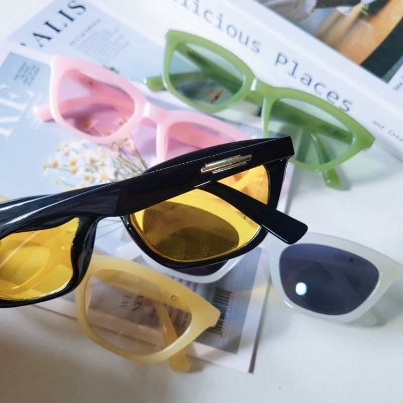 📮พร้อมส่ง📮 GL-2363 แว่นตาแฟชั่น ทรงแคทอายโลโก้เงิน สีมินิมอล [[ร้านไทย🇹🇭จัดส่งจากกรุงเทพ]] - รูปที่ 3