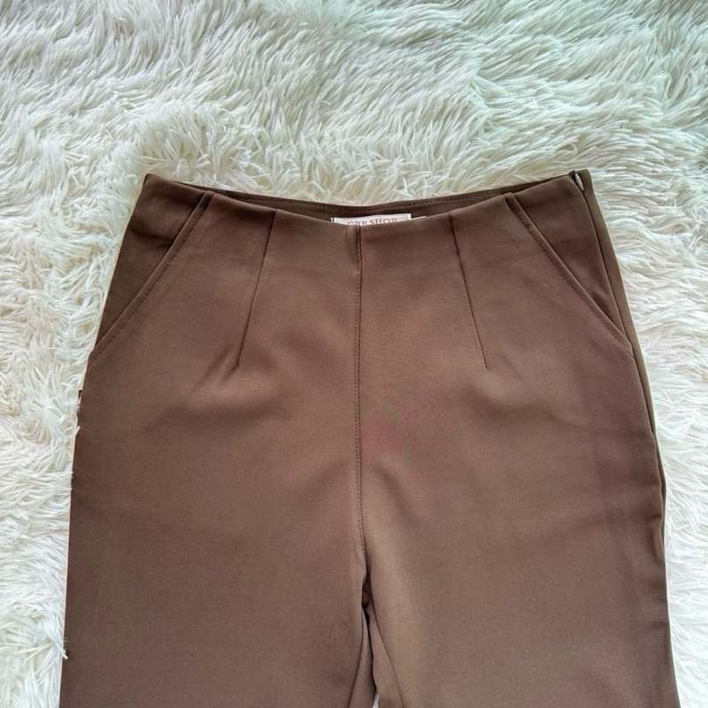 BB pants | กางเกง7ส่วน ซิปข้างเอวไม่มีขอบ ผ้าโรงเชฟแท้ - รูปที่ 2