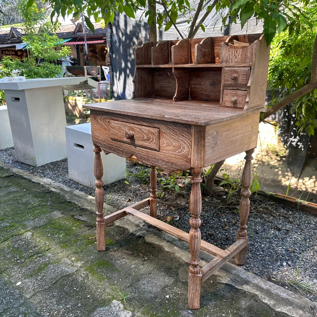 โต๊ะทำงานไม้สัก ขนาดเล็ก กว้าง 59cmลึก 38cmสูง 60cm  โต๊ะทำการบ้าน  โต๊ะนักเรียน โต๊ะแคชเชียร์