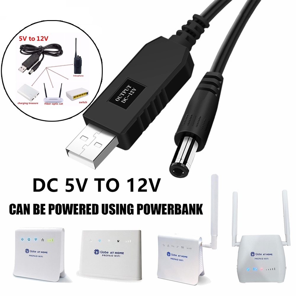 DC 5V ถึง 12V สาย USB WiFi เพื่อ Power Charging Connector Booster Converter Booster Wire สำหรับเราเตอร์ WiFi