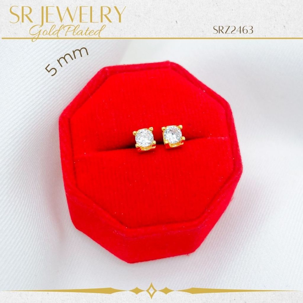 ต่างหูหุ้มทอง24K เพชรCZ แท้ ไม่แพ้ ไม่คัน มี 5ขนาด สินค้าแพ็ค 1คู่ by สุปราณีเอสอาร์โกลด์ ราคา ถูกที่สุด โปรบีเคเค แกลเลอรีภาพที่ 3