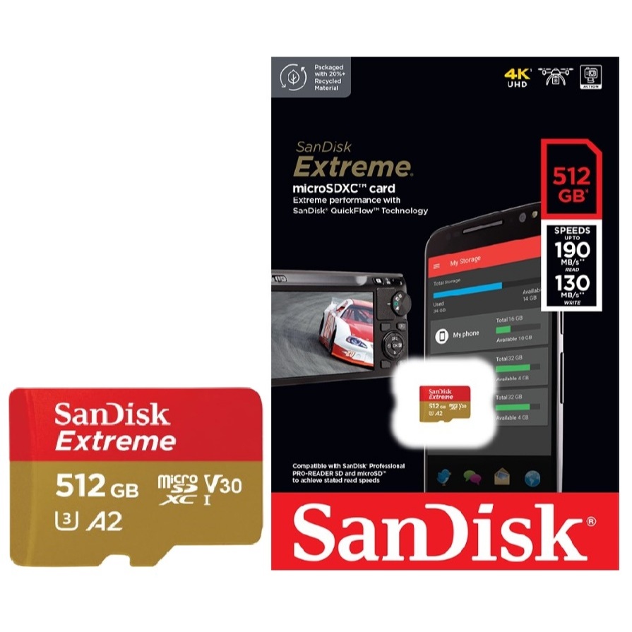 SANDISK EXTREME 512GB MICROSDXC CARD