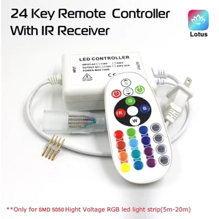 Qimedo LED Strip Light Controller 24Keys Remote สำหรับแถบไฟLED SMD5050 ตัวควบคุม รีโมท24ปุ่ม ปรับสี-โหมด ควบคุมแถบไฟ