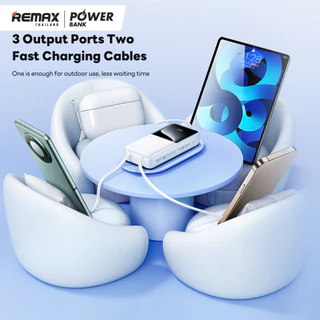 【New! CCC Certified】 Remax Power Bank RPP-680 20000mAh แบตสำรอง สายชาร์จในตัว Type-C / L ชาร์จไว มอก. ประกันศูนย์ไทย