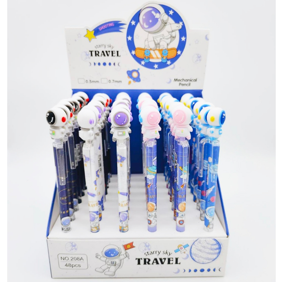 (กล่อง48ด้าม) ลายอวกาศ (208A) ดินสอกดไส้ 0.5MM ลายการ์ตูนลายอวกาศ น่ารัก น่าใช้ เครื่องเขียน โรงเรียน