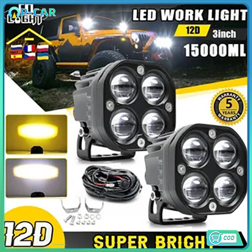 เเพค2ชิ้น ไฟหน้ารถ สปอร์ตไลท์ มอไซ 40w ไฟสปอร์ตไลท์พุ่งไกลรถยนต์3inch LED ไฟหน้ารถ12Vมีสองสีให้เลือก