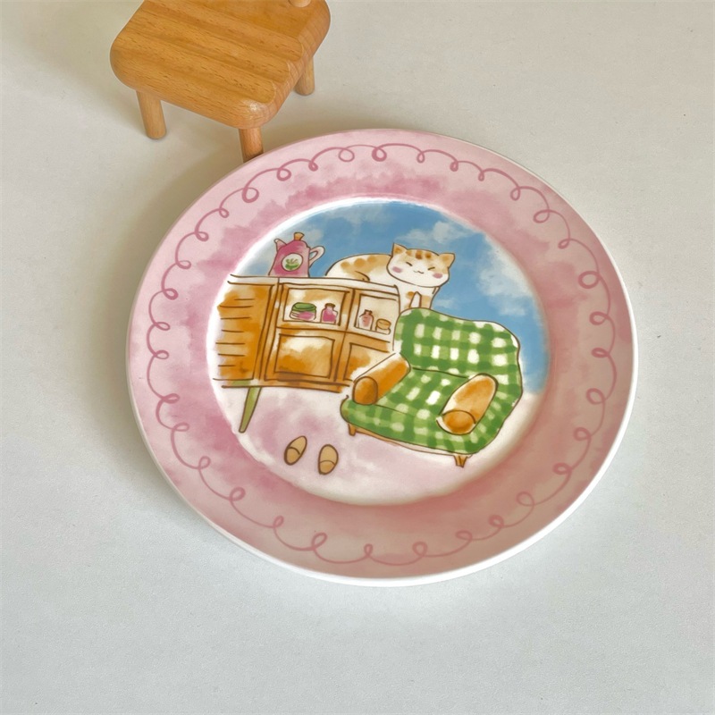 [พร้อมส่ง]   Korean cartoon ceramic plate จานเซรามิค จานน่ารัก ราคา ถูกที่สุด ดีลบีเคเค แกลเลอรีภาพที่ 6