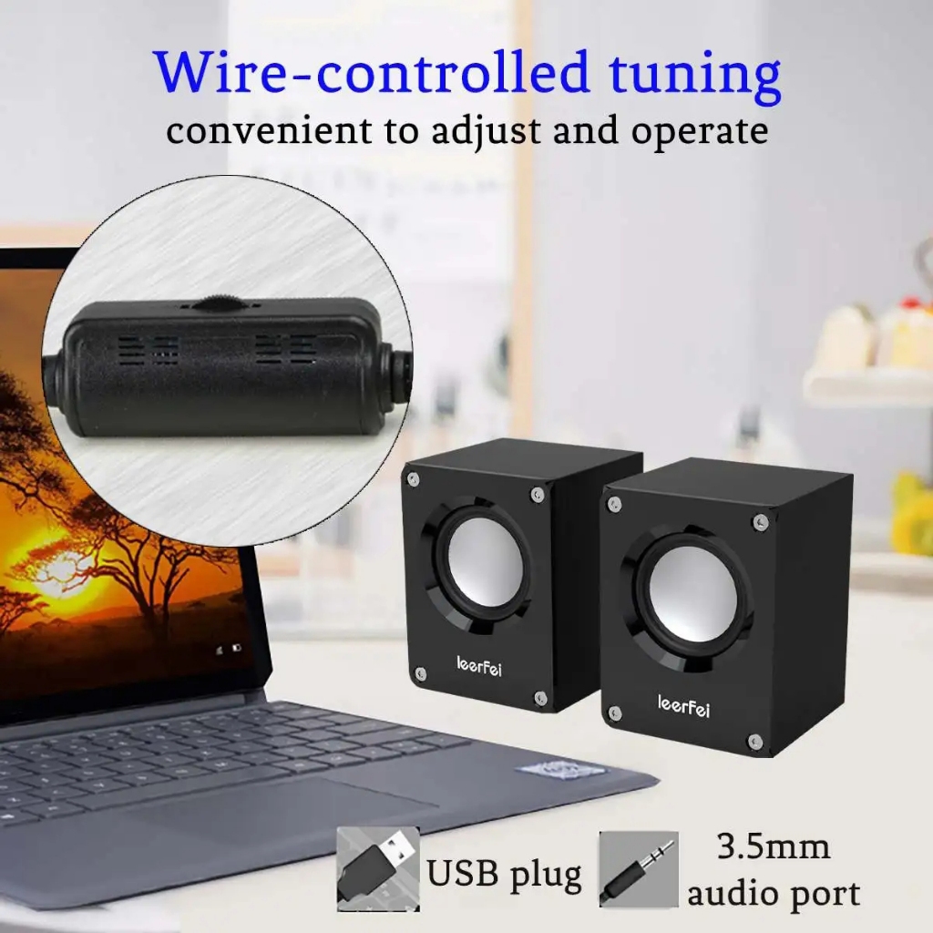 👍ลําโพง ลำโพงคอม ลำโพงแบบมีสาย รองรับการเชื่อมต่อ USB/AUX  เสียงกลางชัด เบสพอดี เหมาะสำหรับการ ฟังเพลง ดูหนังหรือเล่นเกม