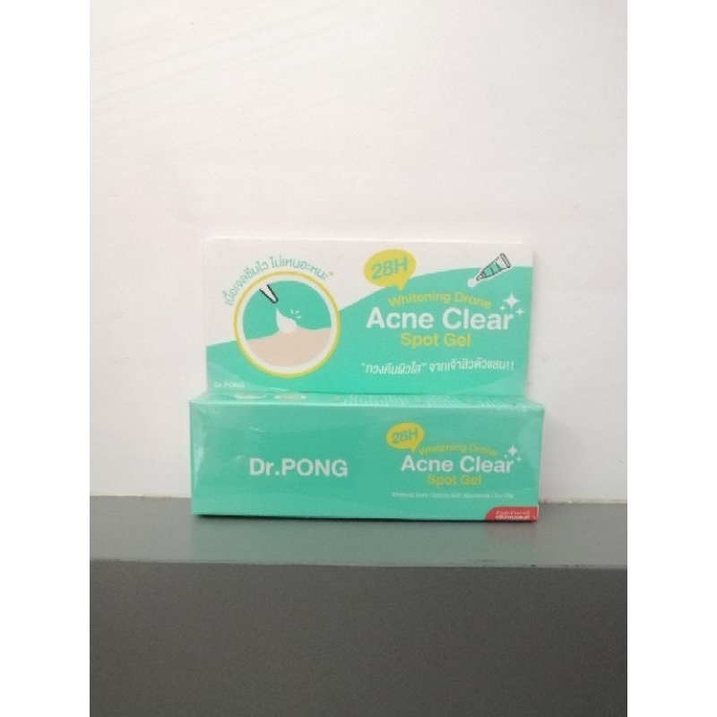 เจลแต้มสิว​ Dr.Pong 28H Whitening drone Acne​ clear​ spot gel 10g.​ ของแท้​