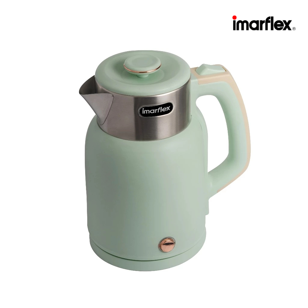 IMARFLEX กาต้มน้ำไฟฟ้า รุ่น IF-289G green สแตนเลส 2 ชั้น ( กันความร้อน ) สีเขียว 1.5 ลิตร IF-289