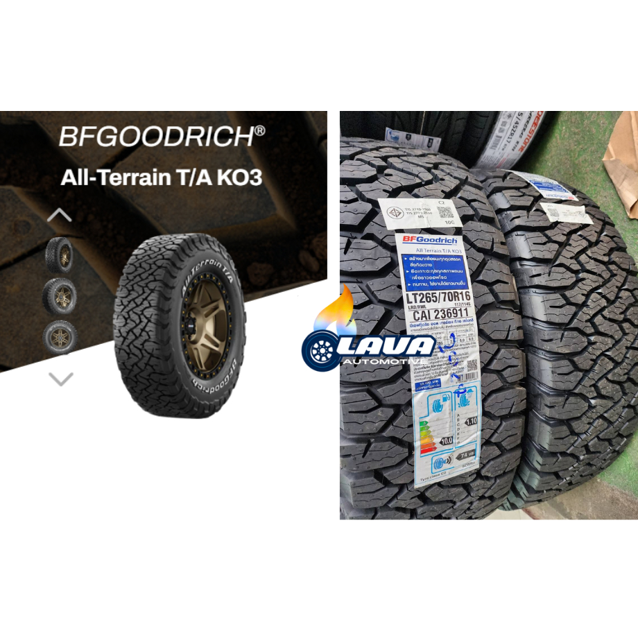 ผ่อน 0% BFGoodrich KO3 265/60R18 แก้มดำ 2เส้น ปี25 ALL TERRAIN T/A ยางออฟโรด 4x4 Offroad 265/60 R18 