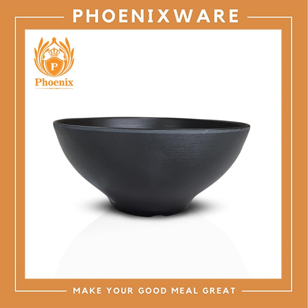 ชามโคม 4.5-6.5-7.5 นิ้ว เมลามีน สีดำ Phoenix AB211246 AB211265 AB211274