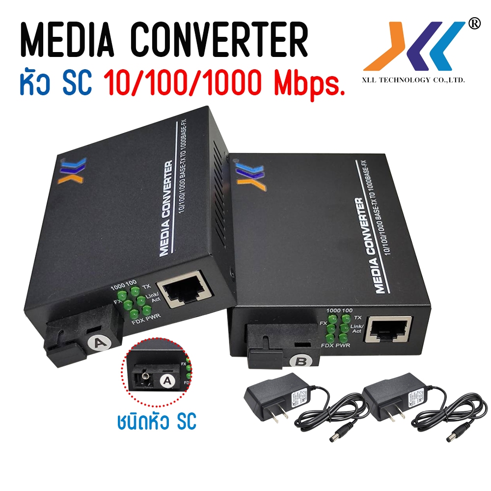 Media Converter ชนิดหัว SC 10/100/1000 มีเดีย คอน เวอร์ เตอร์ cctv 10/100/1000M 