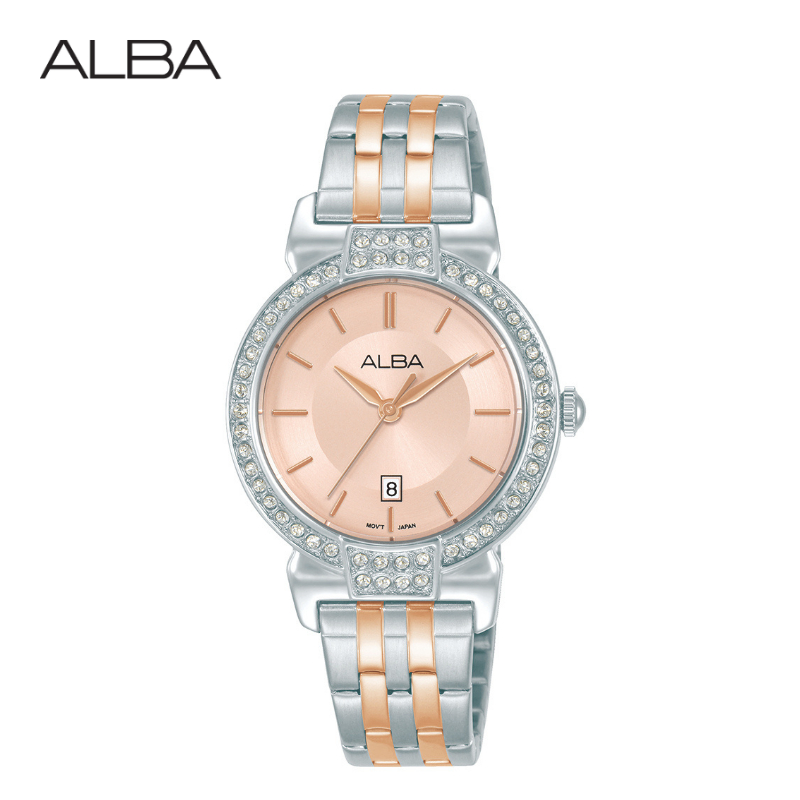 ALBA Ikebana Quartz อัลบา นาฬิกาข้อมือผู้หญิง รุ่น AH7CZ7X ขนาด 30 mm.สีพิ้งค์โกลด์