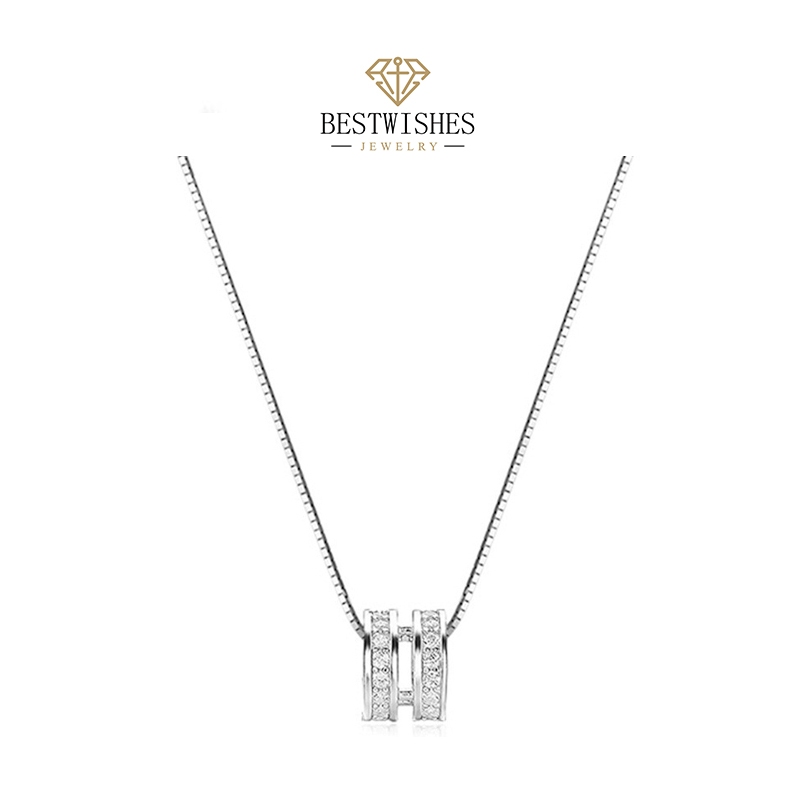 (BWjewerly) แฟชั่นสุดชิค  สร้อยคอตัวอักษร H สร้อยคอเงินแท้ สร้อยเพชร ของขวัญให้แฟน ไม่ลอกไม่ดำ AL004