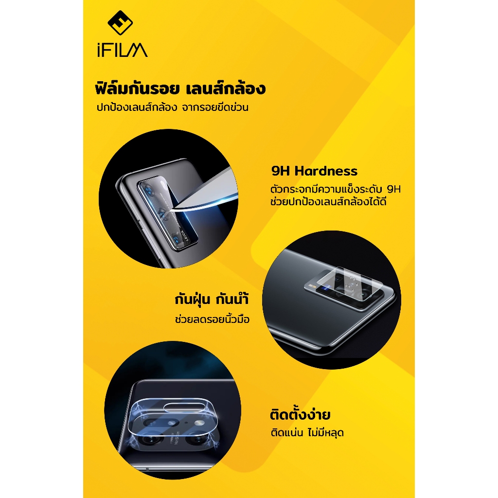 iFILM ฟิล์มกระจก เลนส์กล้อง For Samsung A05 A06 A07 A15 A16 A17 A25 A26 A34 A35 A36 A54 A55 A56 5G ฟิล์มกล้อง Lens Glass - ภาพย่อย 4