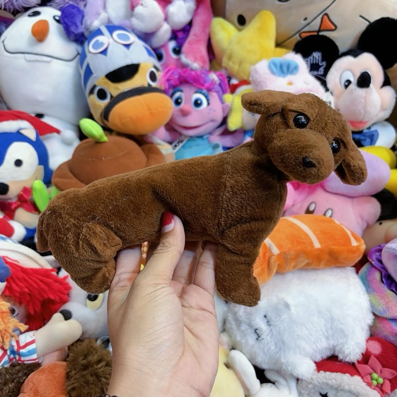 ตุ๊กตาหมาดัชชุน สีน้ำตาล เม็ดถ่วง ตุ๊กตาหมาเหมื่อนจริง Dog Animals Plush toy / Dachshund Dog